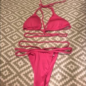 Neon pink bikini- size medium